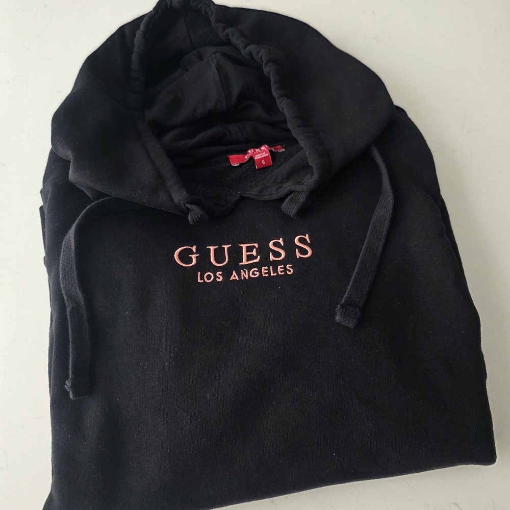 Guess Black Hoodie with Pink Logo